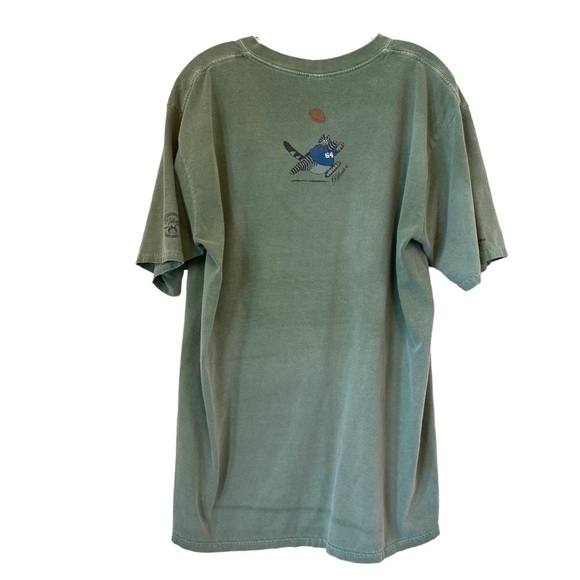 RARE Crazy Shirts Kliban Cat Football Tee Shirt Green Ti Leaf Dyed Leaf Large - Picture 4 of 12